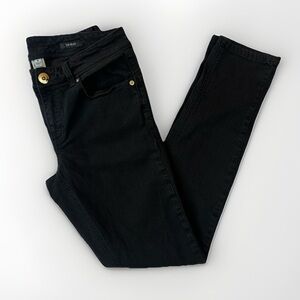 Cache Black Skinny Jeans Gold Button Detail Size 6